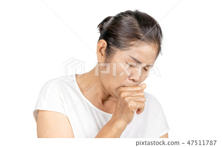 old asian woman coughing bronchitis or asthma 47511787
