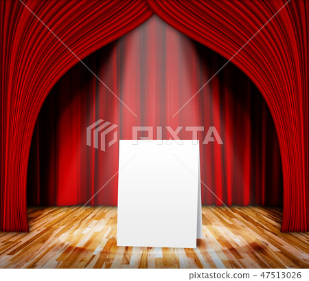 Poster standing on stage for information message. Poster standing on stage for information message. 47513026
