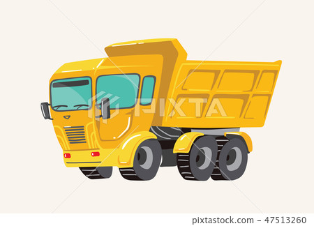 Funny cute hand drawn cartoon vehicles. Bright cartoon truck, Vector illustration 47513260