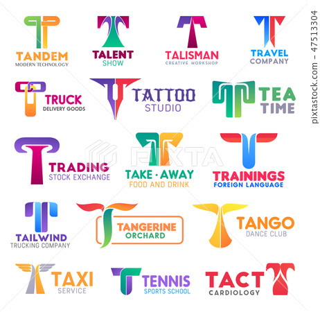 T letter corporate identity, business icons 47513304