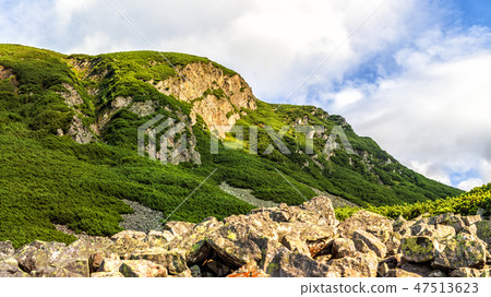 Polish Tatra mountains summer landscape with blue sky and white clouds. 47513623