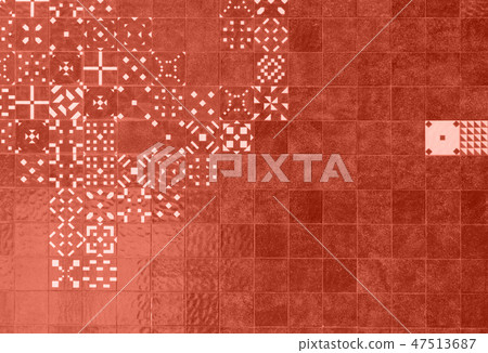 Living Coral color of the Year 2019. Ceramic tiles azulejo patterns from Portugal with coral in Living Coral color of the Year 2019. Ceramic tiles azulejo patterns from Portugal with coral in 47513687