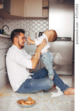 Father with son at home Father with son at home 47514501