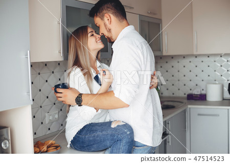 Beautiful couple at home Beautiful couple at home 47514523