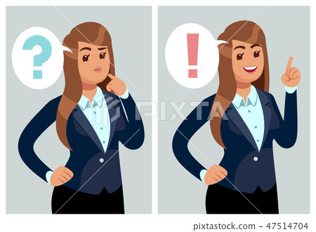 Confused woman. Young thinking girl, student with problem and find solution. Worried businesswoman 47514704