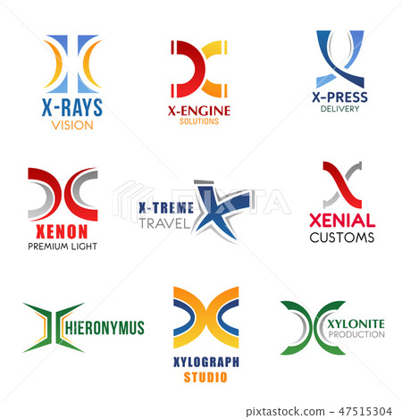 Business icons, letter X, corporate identity Business icons, letter X, corporate identity 47515304