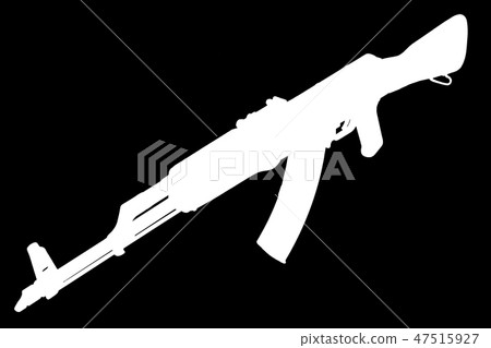 AK - 47 assault rifle black silhouette AK - 47 assault rifle black silhouette 47515927