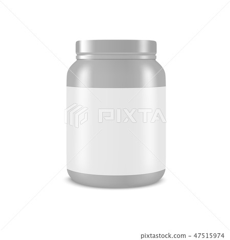 Vector Realistic 3d Gray Plastic Jar, Can with Lid Closeup Isolated on White Background. Design Vector Realistic 3d Gray Plastic Jar, Can with Lid Closeup Isolated on White Background. Design 47515974