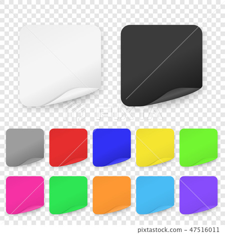 Vector Realistic 3d Square Adhesive Colored Blank Paper Sticker Icon Set Closeup Isolated on Vector Realistic 3d Square Adhesive Colored Blank Paper Sticker Icon Set Closeup Isolated on 47516011