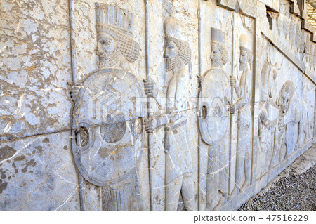 Immortals persian warriors bas relief  47516229