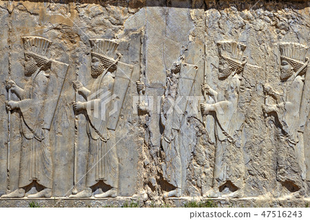 Stone bas-relief In ancient city Persepolis, Iran. 47516243