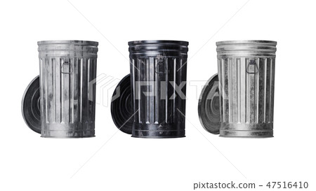 Trash can metal, front view 47516410