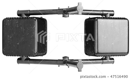 Traffic sign light black, back view Traffic sign light black, back view 47516490
