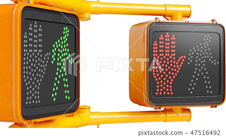Traffic sign light orange, close view Traffic sign light orange, close view 47516492