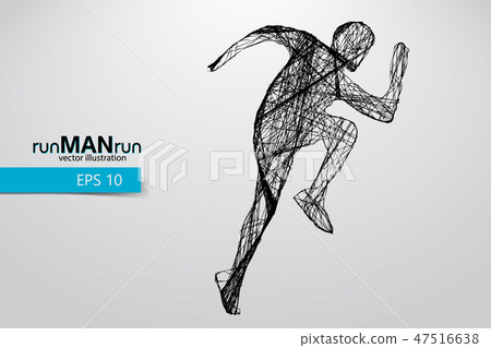 Silhouette of a running man. Silhouette of a running man. 47516638