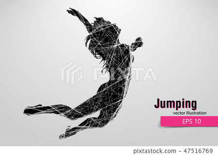 Silhouette of a jumping girl Silhouette of a jumping girl 47516769