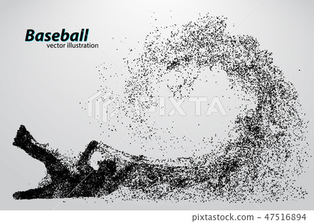 silhouette of a baseball player from particle. silhouette of a baseball player from particle. 47516894