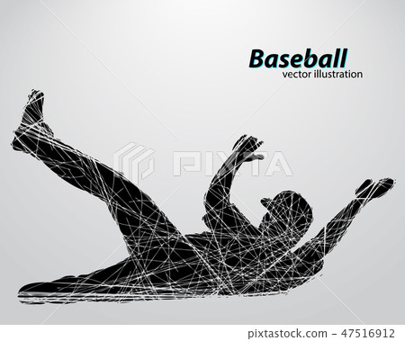 silhouette of a baseball player 47516912