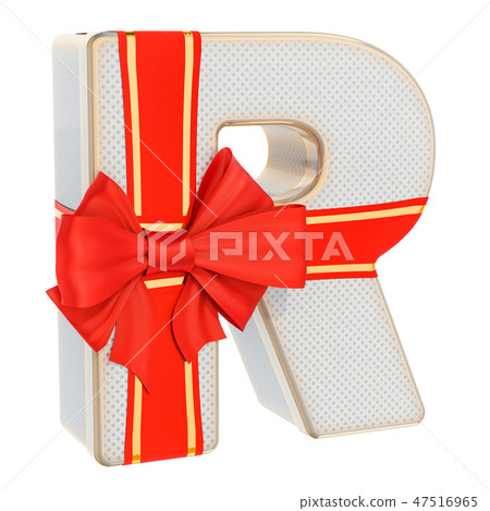 Letter R Gift Box Shaped Of A Letter R Stock Illustration