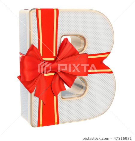 Letter B, gift box shaped of a letter B Letter B, gift box shaped of a letter B 47516981