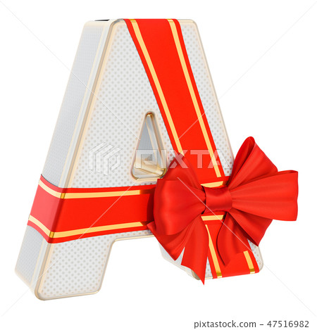 Letter A, gift box shaped of a letter A 47516982