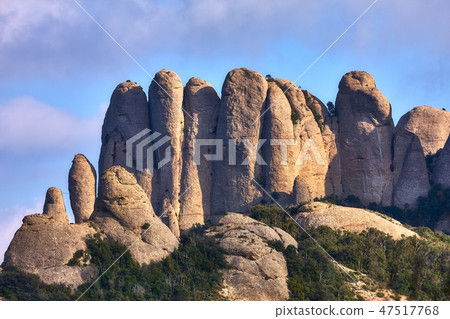 Mountains in Montserrat in Catalonia of Spain Mountains in Montserrat in Catalonia of Spain 47517768