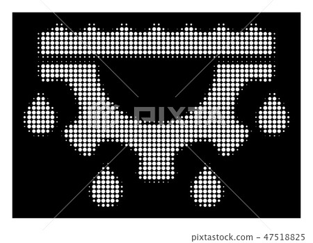 White Halftone Water Gear Drops Icon 47518825