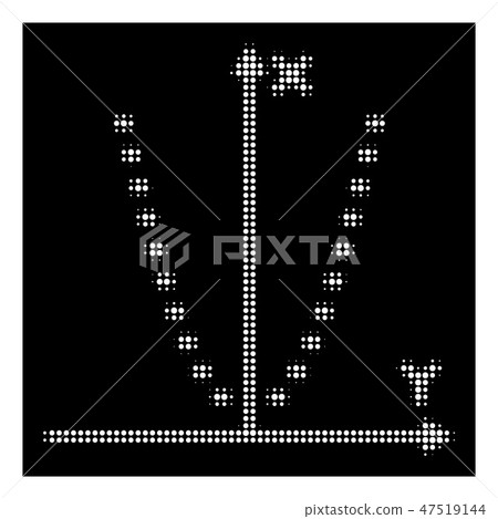 White Halftone Dotted Parabola Plot Icon - Stock Illustration [47519144 ...