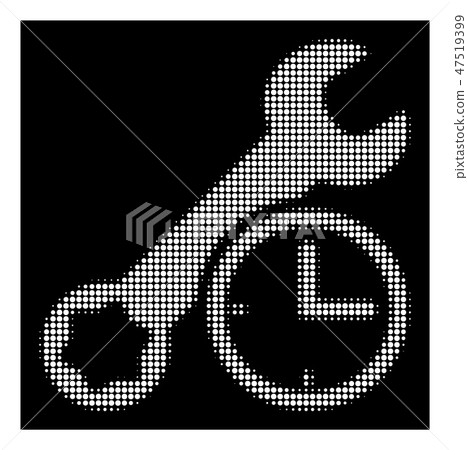 White Halftone Service Time Icon White Halftone Service Time Icon 47519399