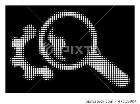 White Halftone Seo Tools Icon 47519904