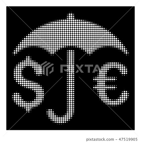 White Halftone Financial Protection Icon 47519905