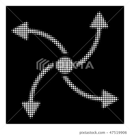 White Halftone Swirl Direction Icon 47519906