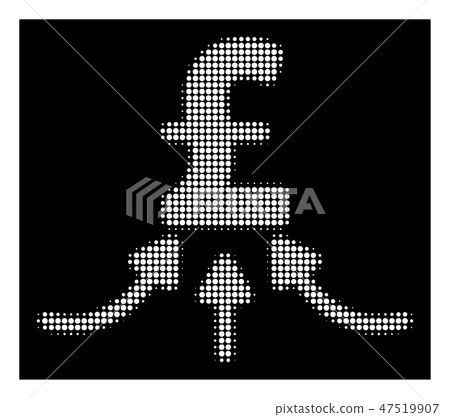White Halftone Pound Financial Accumulator Icon 47519907