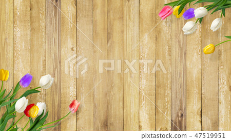 Background - Flowers - Wall - Board - Wood grain - Brown - Tulip - Spring Background - Flowers - Wall - Board - Wood grain - Brown - Tulip - Spring 47519951