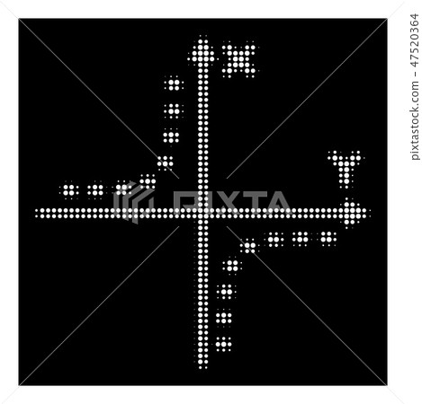 White Halftone Dotted Hyperbola Plot Icon - Stock Illustration ...