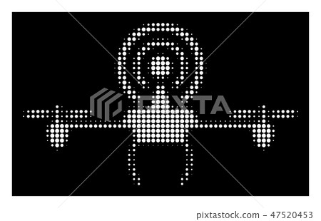 White Halftone WiFi Repeater Drone Icon White Halftone WiFi Repeater Drone Icon 47520453