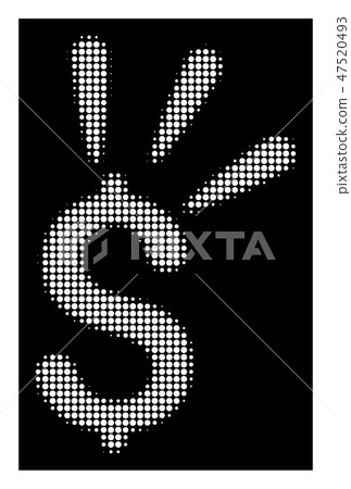 White Halftone Dollar Shine Icon 47520493