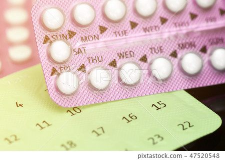 Oral contraceptive pill education concept. Oral contraceptive pill education concept. 47520548