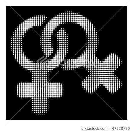 White Halftone Lesbi Symbol Icon 47520729