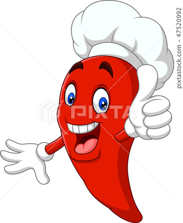 Cartoon Chili Pepper Chef Giving Thumbs Up Stock Illustration 47520992 Pixta