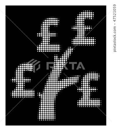 White Halftone Pound Money Tree Icon 47521059
