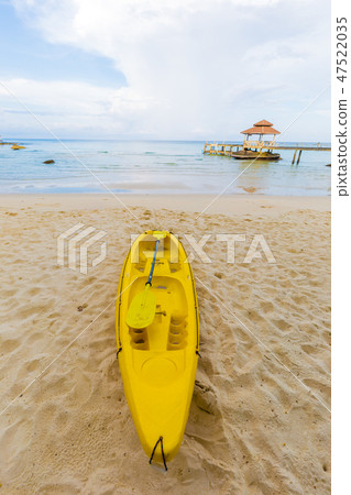 kayak boat on sea beach summer vacation concept kayak boat on sea beach summer vacation concept 47522035