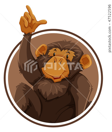 Ape in circle banner 47522596