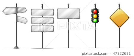 Set of traffic direction board - Stock Illustration [47522651] - PIXTA