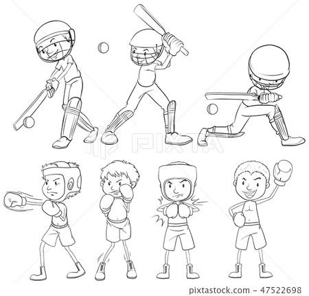 Set of sketch athlete Set of sketch athlete 47522698