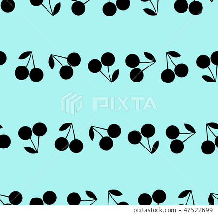 Seamless pattern light blue of cherry silhouette Seamless pattern light blue of cherry silhouette 47522699