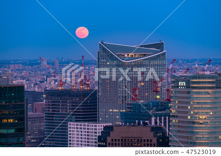 “日本的壯麗景色”東京夜景·超級夜月空夜空“來自六本木山觀景台” “日本的壯麗景色”東京夜景·超級夜月空夜空“來自六本木山觀景台” 47523019