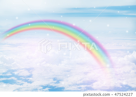 rainbow in cloudy sky 47524227