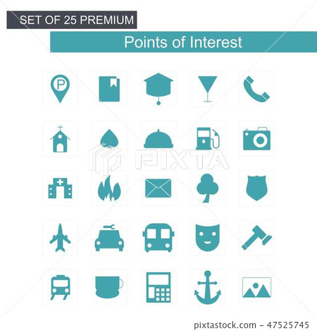 Points of intrest icons set - Stock Illustration [47525745] - PIXTA