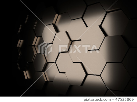 Abstract metal hexagonal background. Mosaic wall - Stock Illustration ...